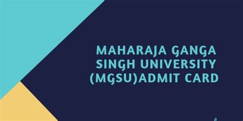 MGSU Admit Card 2023 Released .
